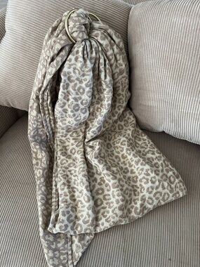 Neutral Leopard Margay print Wildbird Ring Sling - Taupe/Cream